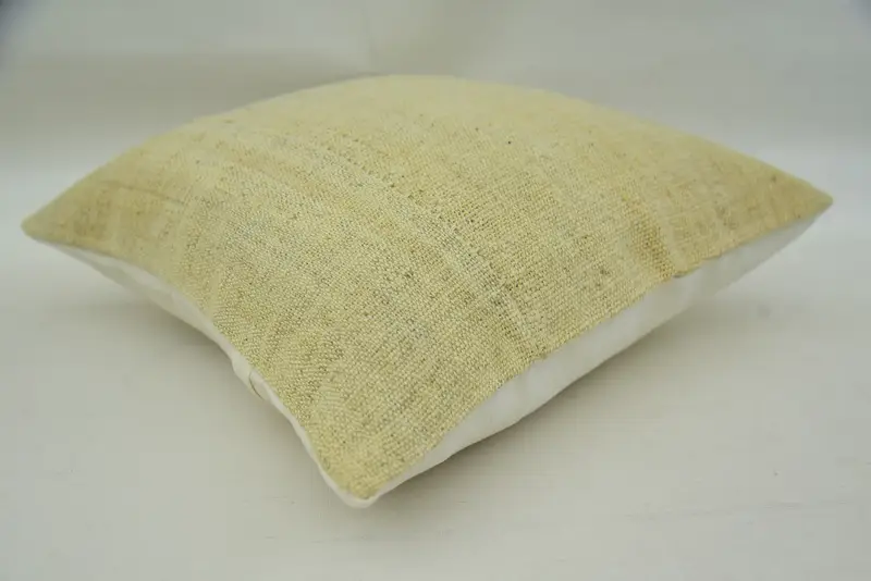 Aesthetic Pillow Case, Boho Chic Pillow, Pillow, Handmade Kilim Cushion, Vintage Pillow, 16x16 Beige Cushion, Kilim Cushion Sham - 6