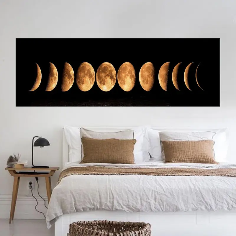 Lunar Eclipse Art, Moon Landscape, Moon, Sky Landscape, Sky Canvas Art, Galaxy Landscape, Trendy Wall Decor, Full Moon Artwork, Canvas Art - 2