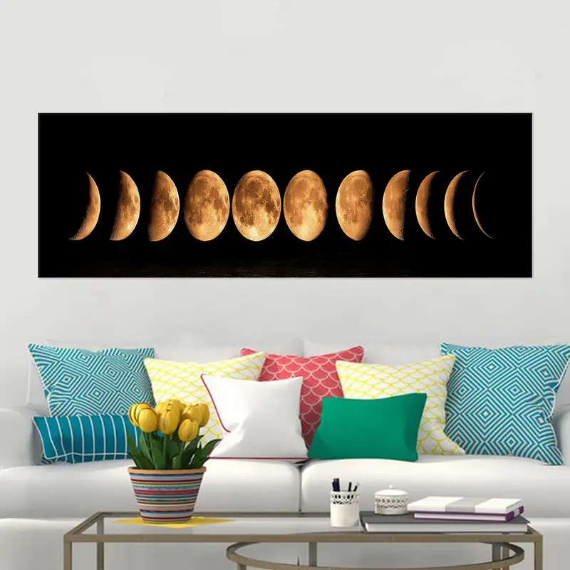Lunar Eclipse Art, Moon Landscape, Moon, Sky Landscape, Sky Canvas Art, Galaxy Landscape, Trendy Wall Decor, Full Moon Artwork, Canvas Art - 4