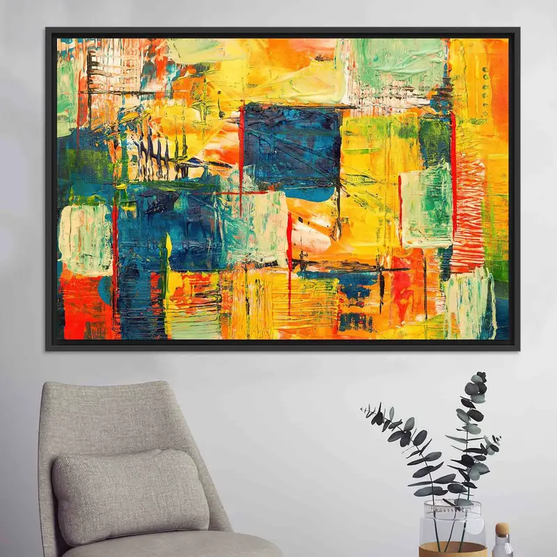 Trendy Navy Blue Printed Canvas: Modern Luxury Wall Art