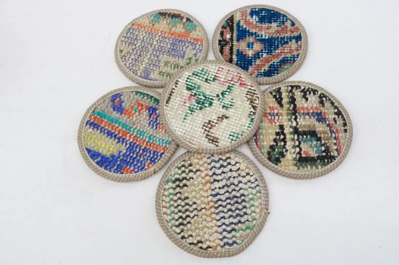 Boho Beige & Bronce Round Coaster, Posavasos Boho único