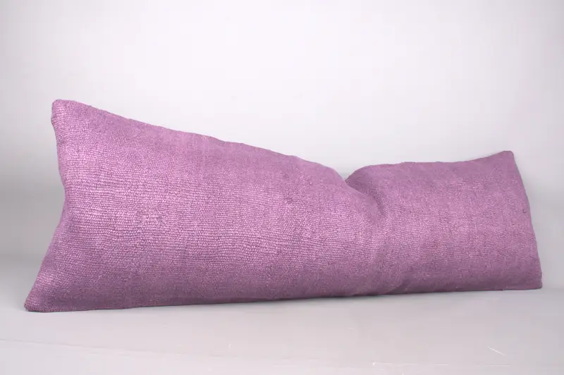 Pillow Sham, Floor Pillow Case, Kilim Cushion Sham, 16x48 Purple Pillow Cover, Ethnical Kilim Rug Pillow, Home Decor Pillow - 2