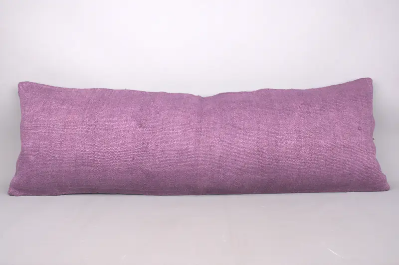 Pillow Sham, Floor Pillow Case, Kilim Cushion Sham, 16x48 Purple Pillow Cover, Ethnical Kilim Rug Pillow, Home Decor Pillow - 4