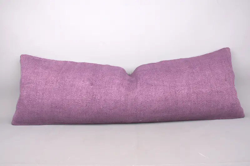 Pillow Sham, Floor Pillow Case, Kilim Cushion Sham, 16x48 Purple Pillow Cover, Ethnical Kilim Rug Pillow, Home Decor Pillow - 1