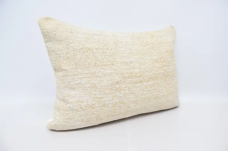 Turkish Pillow, Handmade Rug Seat Pillow, Cushion Case, Turkish Rugs Pillow Case, 20x28 Beige Pillow, Turkish Kilim Pillow, Pillow for Sofa - 3