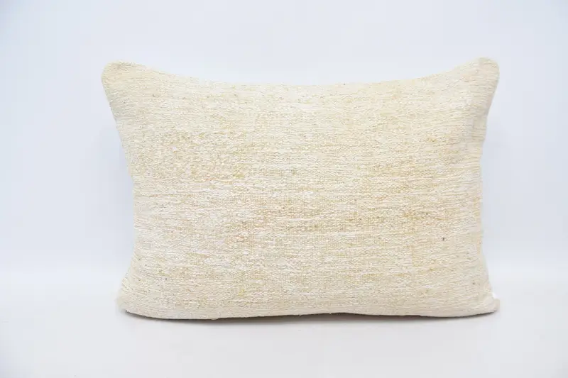 Turkish Pillow, Handmade Rug Seat Pillow, Cushion Case, Turkish Rugs Pillow Case, 20x28 Beige Pillow, Turkish Kilim Pillow, Pillow for Sofa - 1