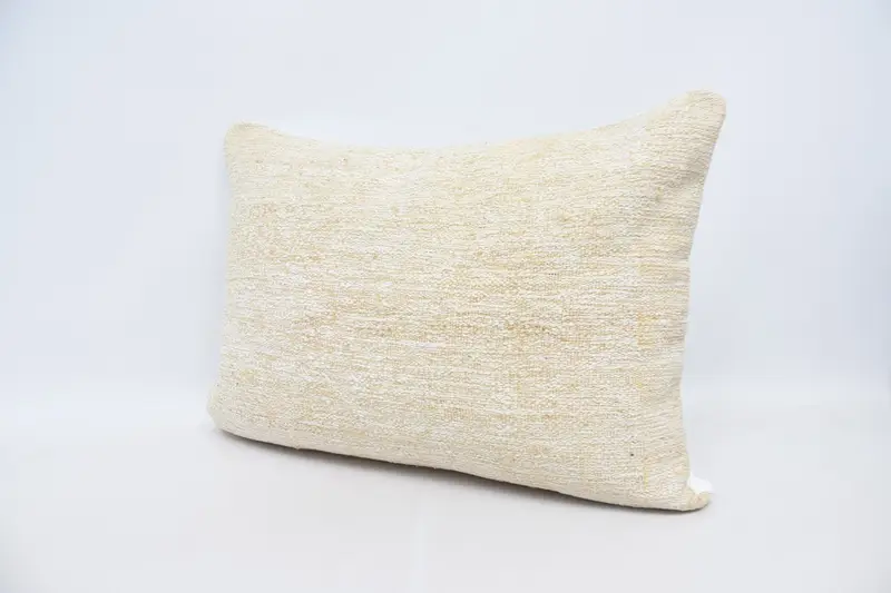Turkish Pillow, Handmade Rug Seat Pillow, Cushion Case, Turkish Rugs Pillow Case, 20x28 Beige Pillow, Turkish Kilim Pillow, Pillow for Sofa - 4