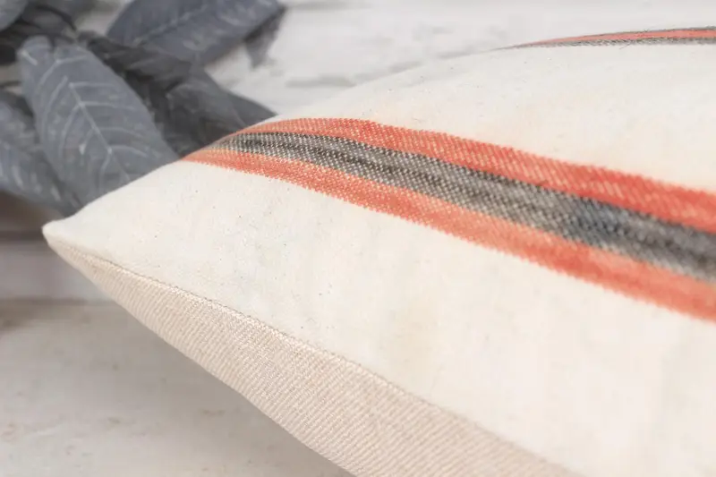 Bolster Throw Pillow, Floor Pillow Case, Vintage Kilim Pillow, Boho Pillow, 16x24 Beige Pillow Sham, Boho Pillow Sham Cover, Cushion Cover - 7