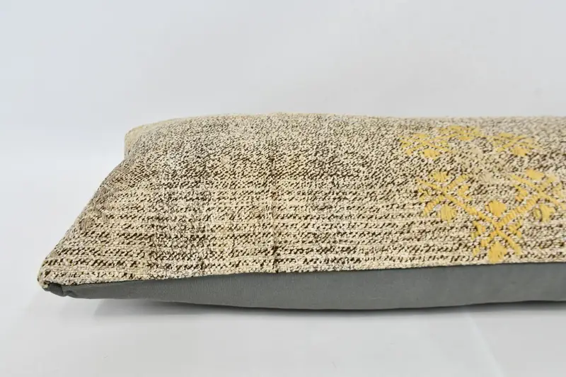 Seat Cushion Case, 16x48 Beige Cushion, Pillow Cover, Ethnic Pillow Cover Cushion Cover, Boho Pillow, Kilim Cushion Sham, Vintage Pillow - 6