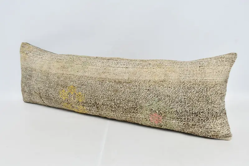 Seat Cushion Case, 16x48 Beige Cushion, Pillow Cover, Ethnic Pillow Cover Cushion Cover, Boho Pillow, Kilim Cushion Sham, Vintage Pillow - 4