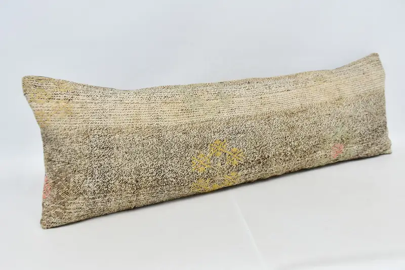 Seat Cushion Case, 16x48 Beige Cushion, Pillow Cover, Ethnic Pillow Cover Cushion Cover, Boho Pillow, Kilim Cushion Sham, Vintage Pillow - 3