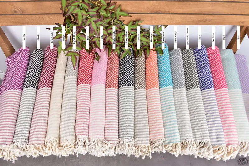 76x38 Cotton Diamond Towel, Yoga Towel, Summer Gift, Turkish Towel Beach, Lightweight towel, Best Friend Christmas Gift, Turkish Beach Towel Bulk - 2