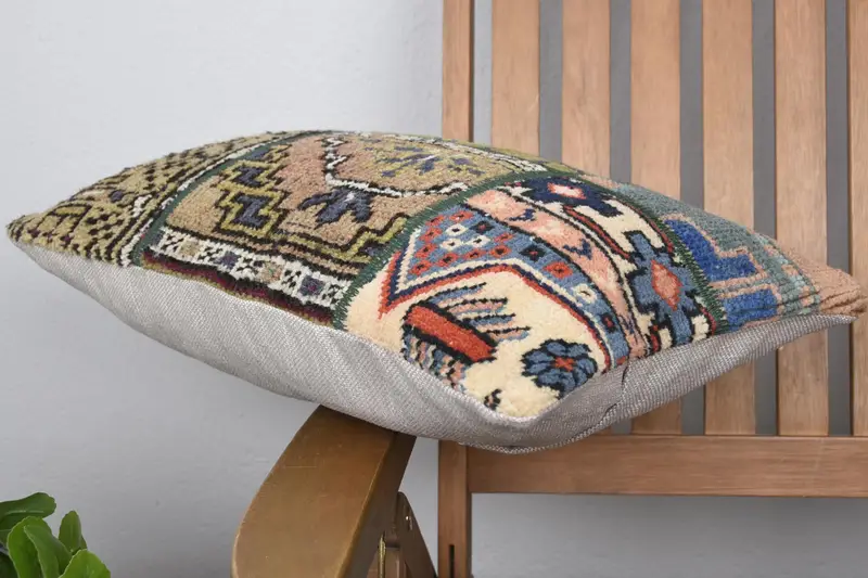 Vintage Kilim Pillow, Pillow for Sofa, Outdoor Patio Pillow Sham, Pillow Sham, Boho Pillow, 12x20 Brown Pillow Case, Pattern Throw Pillow Cover - 6