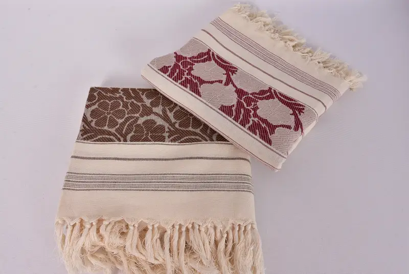 Peshtemal havlu, eşarp havlusu, 70x40 keten papatya desenli havlu, misafir havlu, ince havlu, kişiselleştirilmiş havlu, Türk el havlu, benzersiz hediye - 6