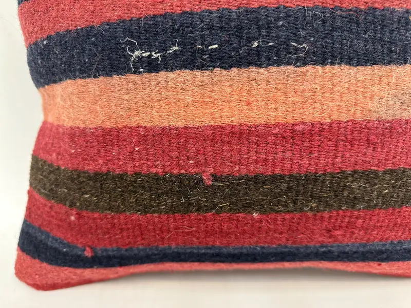 Ottoman Pillow Sham, Meditation Cushion Case, Pillow for Couch, Pillow, Handmade Kilim Cushion, Turkish Pillow, 18x18 Red Pillow - 2