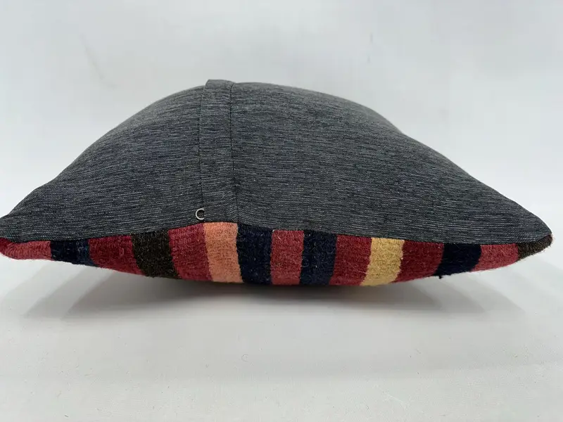 Ottoman Pillow Sham, Meditation Cushion Case, Pillow for Couch, Pillow, Handmade Kilim Cushion, Turkish Pillow, 18x18 Red Pillow - 7