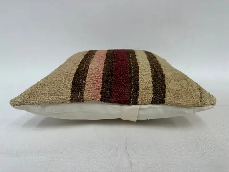 Cushion, Ethnical Kilim Rug Pillow, Hippie Throw Pillow Cover, Kilim Cushion Sham, Garden Pillow Sham, 12x12 Beige Pillow Sham, Antique Pillows - 5