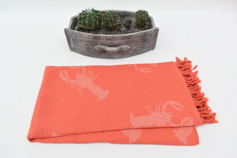 70x40 Cotton Scorpion Patterned Towel, Handmade Turkish bath towel for summer vacation, Sand-free towel, Home Decor Gifts, Handmade Gift, Bath towel - 3