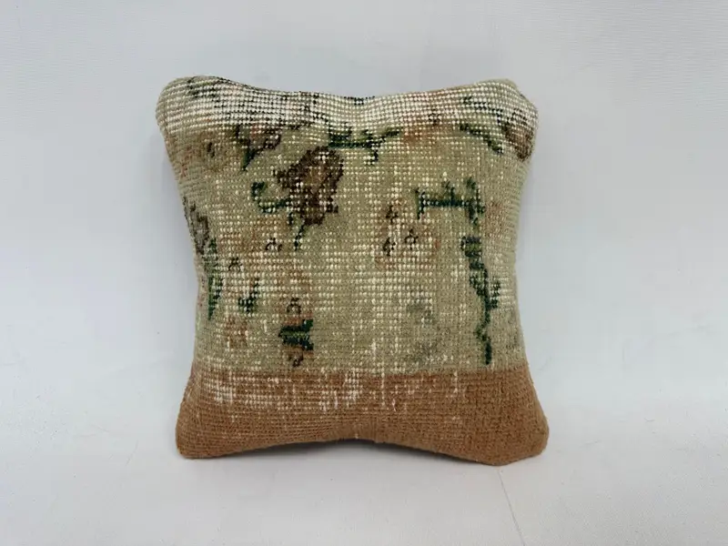 12x12 Inch Southwestern Embroidered Pillow, Handmade Decorative Pillow - 1