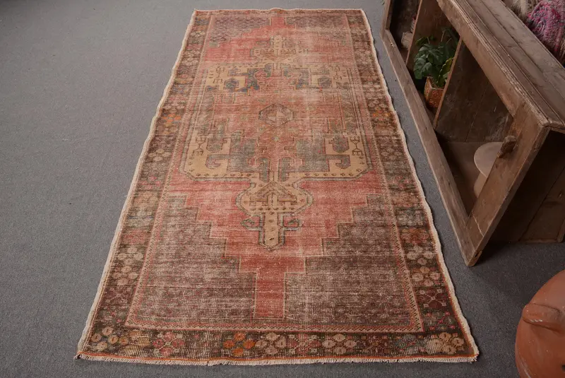 Vibrant Red Rug, 4x8 ft Solid with Slight Variations