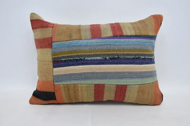 Throw Striped Pillowcase, Gift 20x28 inch Blue Gift for Mom Wool Pillow Sham - 1