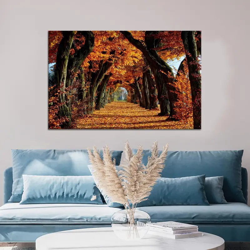 秋の木の風景キャンバス: 家庭用の鮮やかなプリントアートワーク