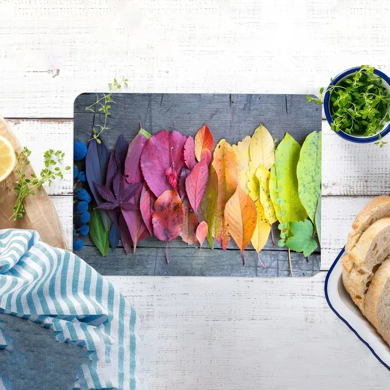 Temperli, Kaymaz Tasarımlı Yapraktan Esinlenen Cam Kesme Tahtası