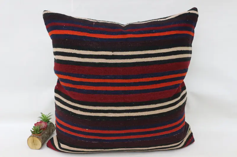 Antique Pillows, Vintage Kilim Throw Pillow, Vintage Kilim Pillow, Turkish Rugs Pillow Cover, Cushion Cover, 32x32 Brown Pillow Case - 4