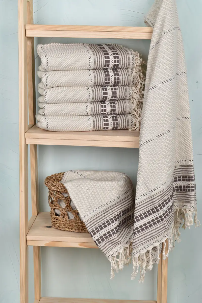 Cute Beach Towel, Monogrammed Beach Towel, 68x40 Linen Striped Towel, Bachelorette Party Favor, Lightweight Turkish towel, Personalized Gifts - 3