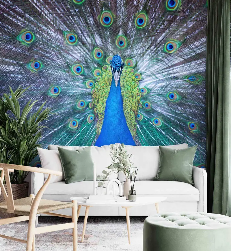 Paper Crafts, Peacock Wall Poster, Peacock Lover Gift Wall Decals, Animal Mural, Modern Paper Art, Custom Wall Paper, Printable Wall Art, - 7