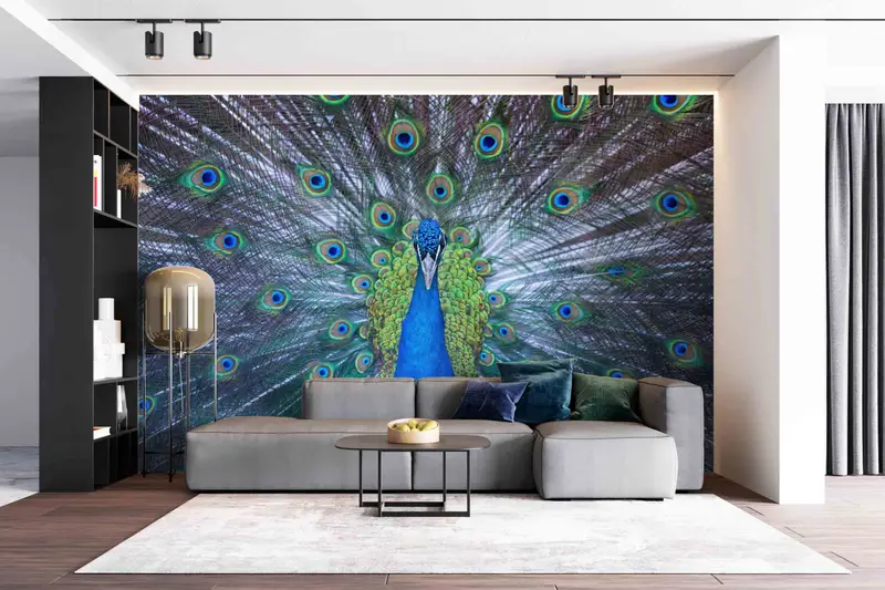 Paper Crafts, Peacock Wall Poster, Peacock Lover Gift Wall Decals, Animal Mural, Modern Paper Art, Custom Wall Paper, Printable Wall Art, - 3