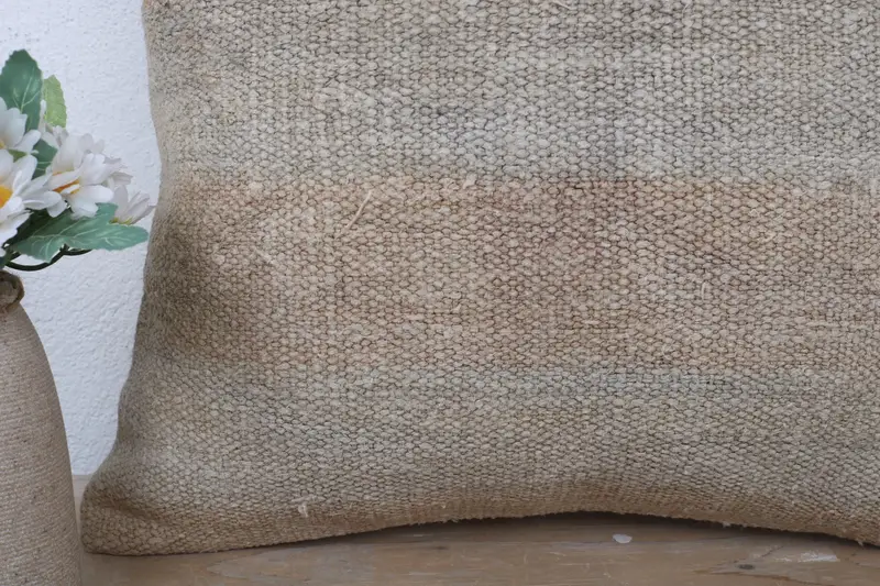 Interior Designer Pillow, Decorative Bolster Cushion Cover, 18x18 Beige Cushion Cover, Kilim Pillow, Antique Pillows, Cushion - 3