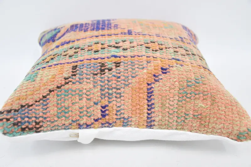 Kilim Pillow Cover, Throw Kilim Pillow, Art Deco Cushion, 12x12 Orange Pillow, Kilim Pillow, Couch Cushion, Yoga Pillow Sham, Pillow Case - 5