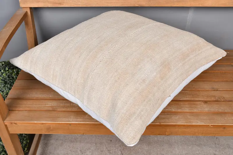 Home Decor Pillow, Cushion Cover, Toss Pillow Sham, 24x24 Beige Pillow, Living Room Throw Pillow Sham, Interior Designer Pillow, Boho Pillow - 2