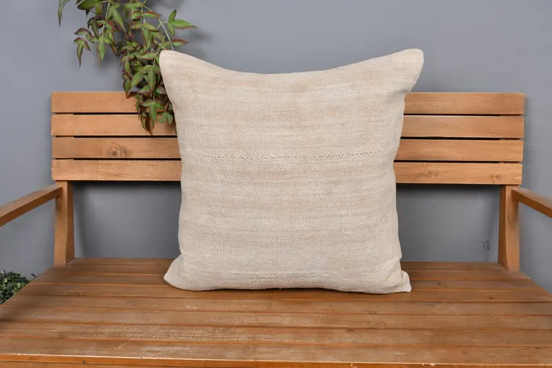 Home Decor Pillow, Cushion Cover, Toss Pillow Sham, 24x24 Beige Pillow, Living Room Throw Pillow Sham, Interior Designer Pillow, Boho Pillow - 6