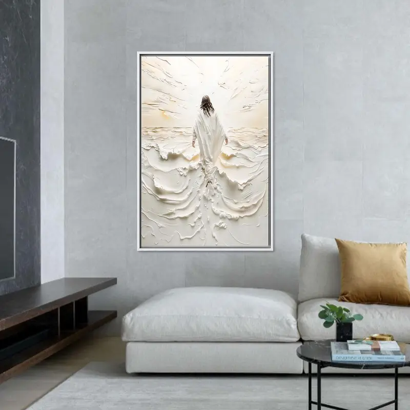 エレガントなホワイトクリスチャンキャンバス：クリスマスに最適なクリスマスギフト