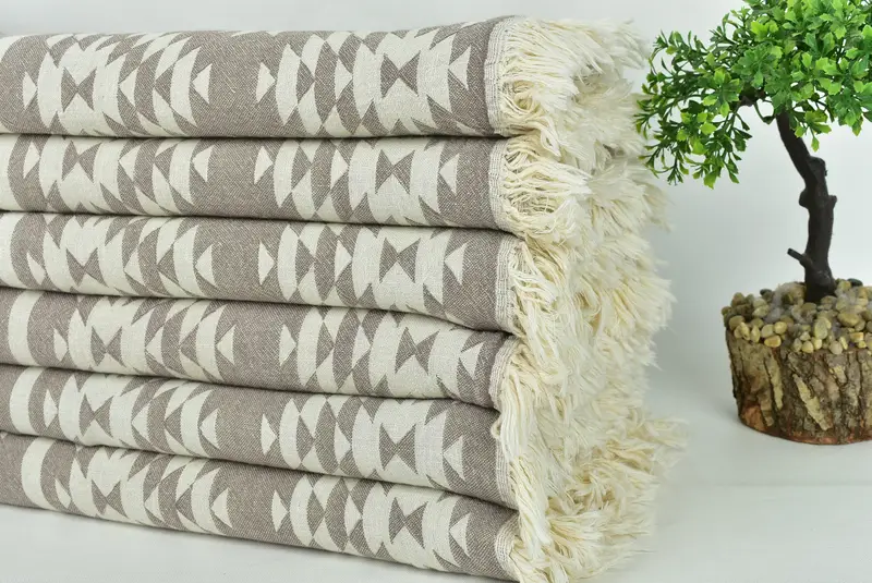 84x56 Cotton Kilim Towel, Personalized Gift For Him, Beach Wedding Favor, Bachelorette Gifts, Custom Shower Curtain, Custom Blanket, Wedding Favors - 4