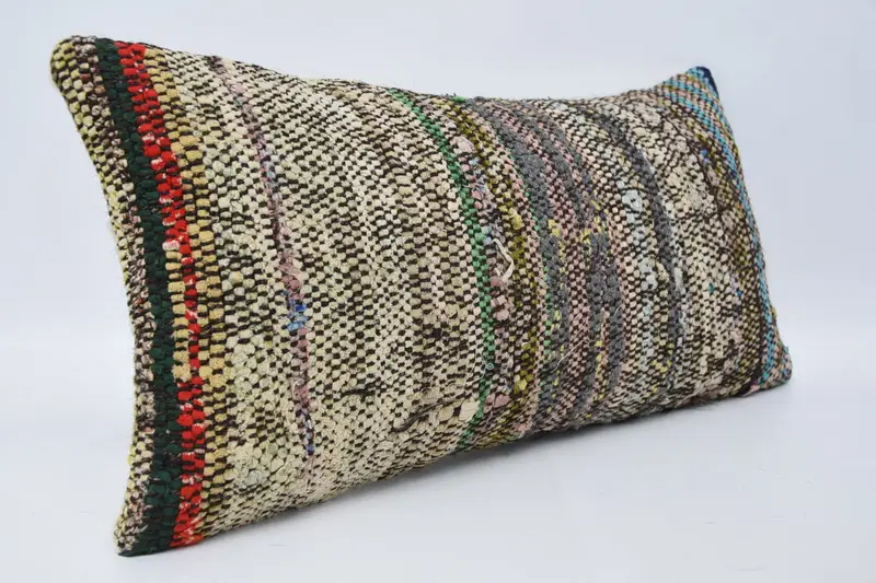 12x24 Green Cushion, Boho Throw Pillow Cover, Antique Pillows, Pillow for Sofa, Turkish Kilim Pillow, Accent Pillow Case, Pillow Sham - 3