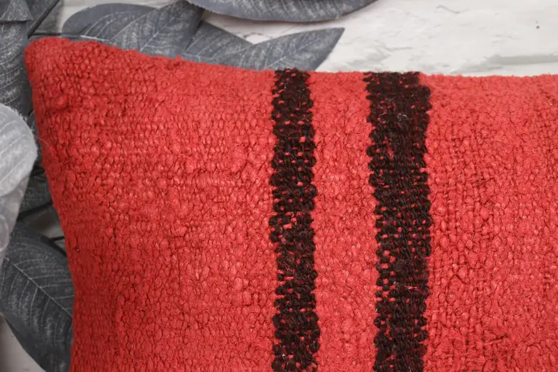 Gift Pillow, Kilim Pillow, Ethnical Kilim Rug Pillow, Bohemian Cushion Pillow Sham, 12x24 Red Cushion, Cushion Cover, Outdoor Cushion - 2
