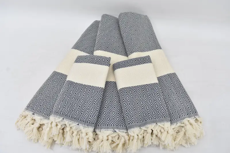 Custom Turkish Towel Personalized Gift, Dark Gray, Organic Cotton, 70x40 Inches