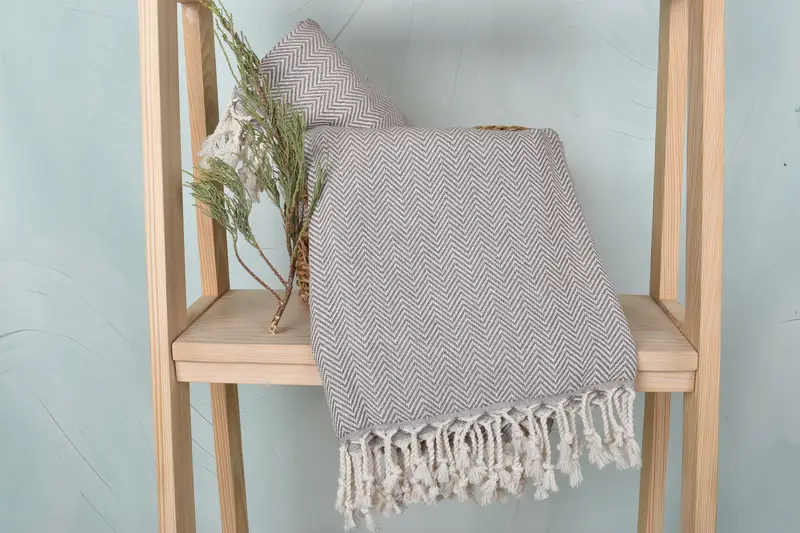Oversized lightweight Turkish bath towel USA, Lightweight towel, Travel towel, Quick-dry towel, Gift For Best Friend, 70x40 Cotton Herringbone Towel - 4
