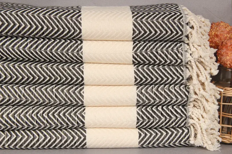 Girls Weekend Getaways Ideas, Organic Beach Towel, Gift For Her, Personalize Gift, Bath towel, 70x40 Cotton Zig zag Towel, Bachelorette Party Favors - 2