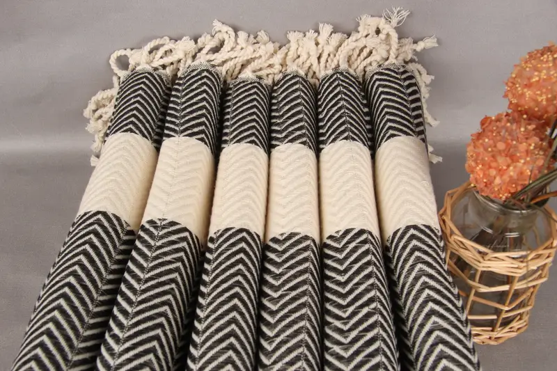 Girls Weekend Getaways Ideas, Organic Beach Towel, Gift For Her, Personalize Gift, Bath towel, 70x40 Cotton Zig zag Towel, Bachelorette Party Favors - 3