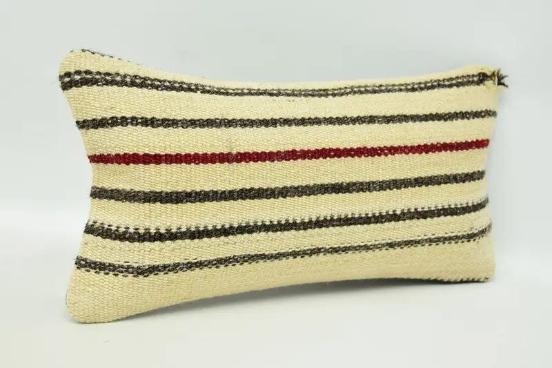 Kilim Pillow Cover, Kilim Cushion Sham, Pillow Sham, Nautical Throw Pillow, Interior Designer Pillow, 8x16 Beige Pillow Sham, Sofa Pillow - 3