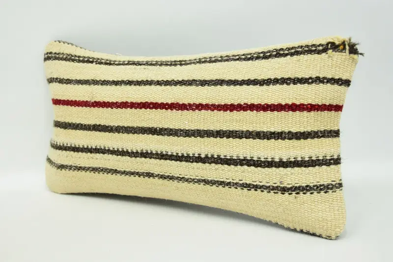 Kilim Pillow Cover, Kilim Cushion Sham, Pillow Sham, Nautical Throw Pillow, Interior Designer Pillow, 8x16 Beige Pillow Sham, Sofa Pillow - 4