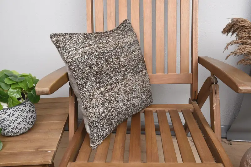 16x16 Brown Pillow, Throw Kilim Pillow, Pillow Cover, Interior Designer Pillow, Patio Cushion, Turkish Pillow, Ottoman Cushion Case - 2