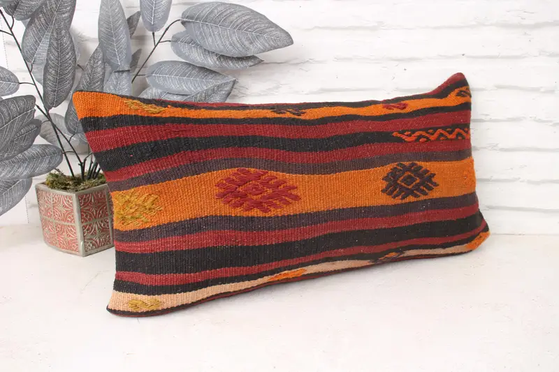Pillow for Couch, Throw Kilim Pillow, Pillow Cover, Pillow for Sofa, Wholesale Pillow Cover, Decorative Pillow Case, 12x24 Red Cushion - 3