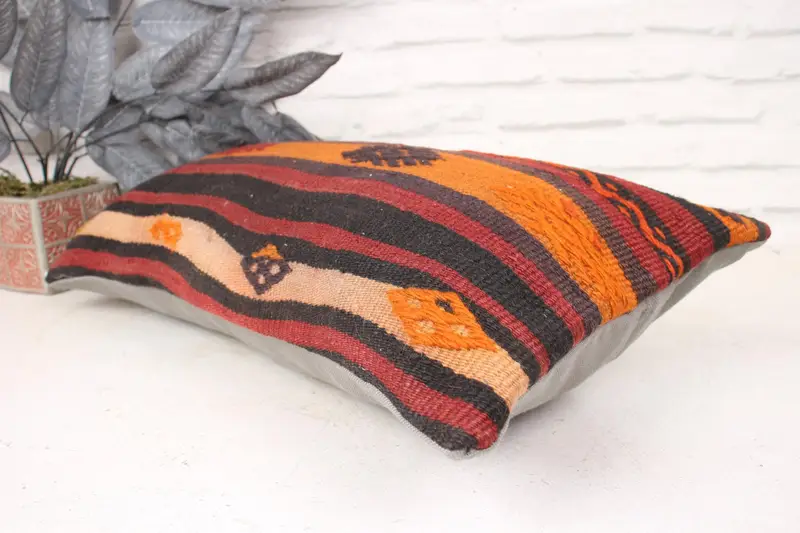 Pillow for Couch, Throw Kilim Pillow, Pillow Cover, Pillow for Sofa, Wholesale Pillow Cover, Decorative Pillow Case, 12x24 Red Cushion - 6