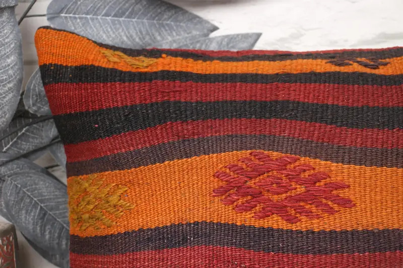 Pillow for Couch, Throw Kilim Pillow, Pillow Cover, Pillow for Sofa, Wholesale Pillow Cover, Decorative Pillow Case, 12x24 Red Cushion - 2