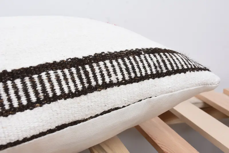 Pillow Cover, Pillow for Sofa, Toss Pillow Cover, Boho Throw Cushion Case, 12x36 White Cushion, Interior Designer Pillow, Turkish Kilim Pillow - 7